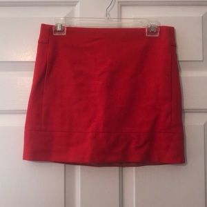 Red wool mini skirt